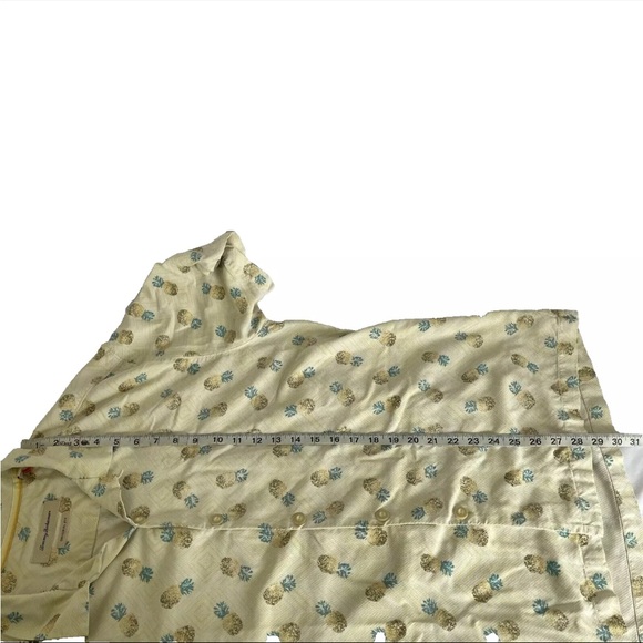 Mens Tommy Bahama Pineapple Short Sleeve Hawaiian Camp 100% Silk Shirt Sz L - Picture 6 of 6